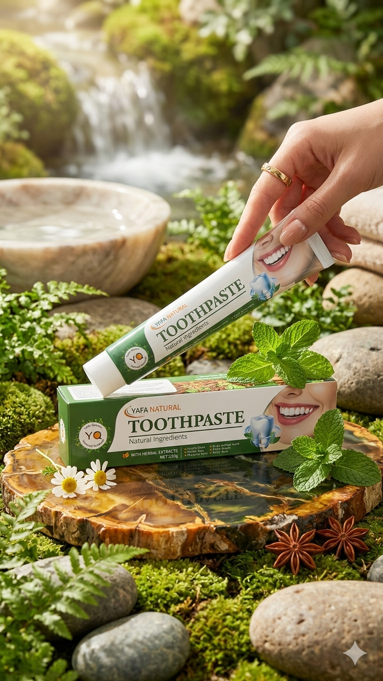 Yafa Natural Fresh Mint Herbal Toothpaste – Fluoride-Free